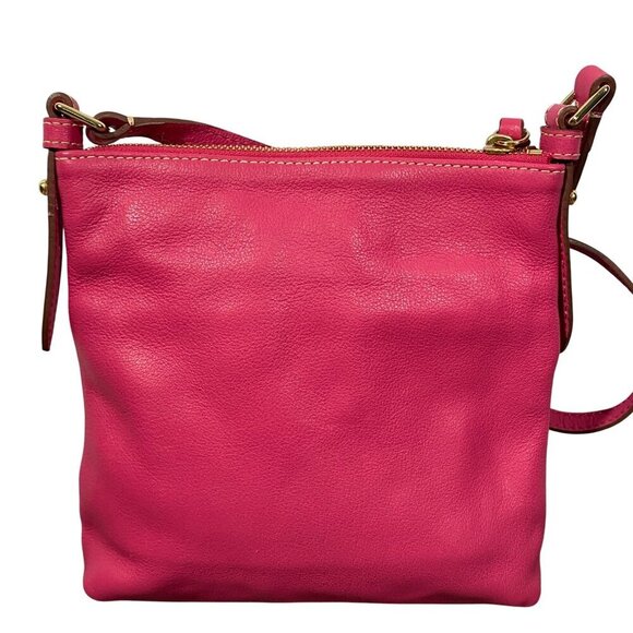 Dooney & Bourke Pink Leather shoulder Bag With Adjustable Strap & Front Zip Pock - Picture 3 of 14